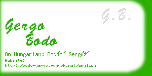 gergo bodo business card